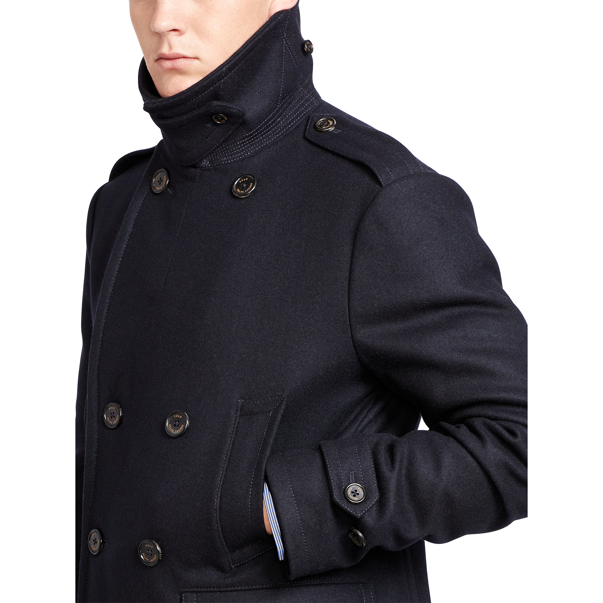 Lyst Polo Ralph Lauren Woolblend Down Peacoat in Blue for Men